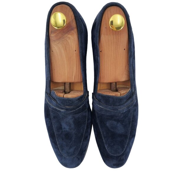 NEW Vintage Pierre Cardin Paris Navy Blue Suede Loafer Mens 10 Italy Dress Shoes main image 9